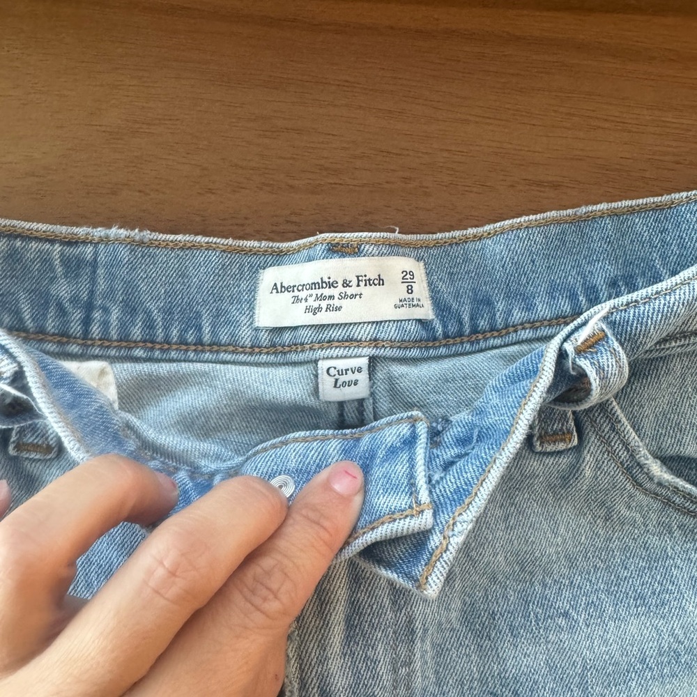 Abercrombie & Fitch Light Blue High Rise Denim Shorts - Picture 5 of 8